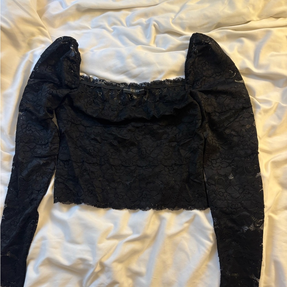 GUESS Black Lace Top